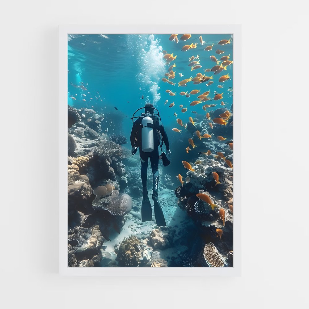 Poster World de aquatics plongeur – affiche Plongeon depuis une plateforme (vue 3)